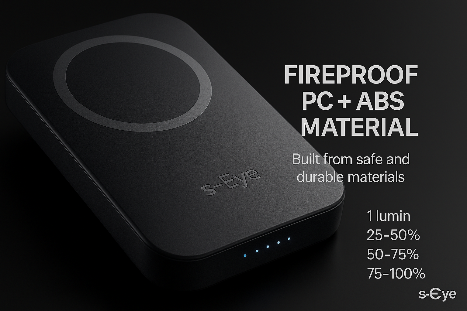 Baterie externa, Powerbank Magnetic s-Eye 5000 mAh cu Suport MagSafe si Stand Integrat – Incarcare Rapida USB-C & Wireless