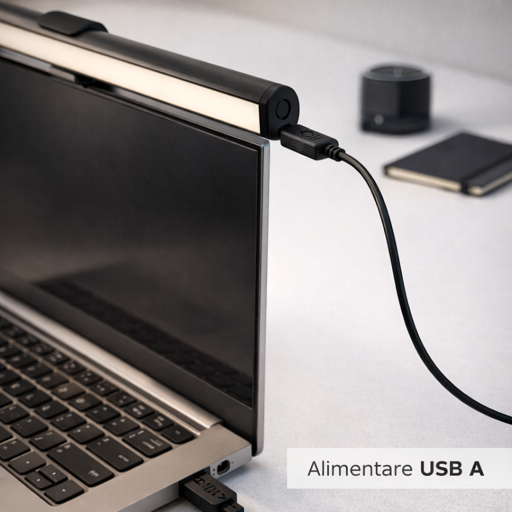Lampa Monitor Laptop S-Eye Screen Bar LED 30cm, 130lm, 3 Moduri Lumina, Dimabila, USB-A, Negru