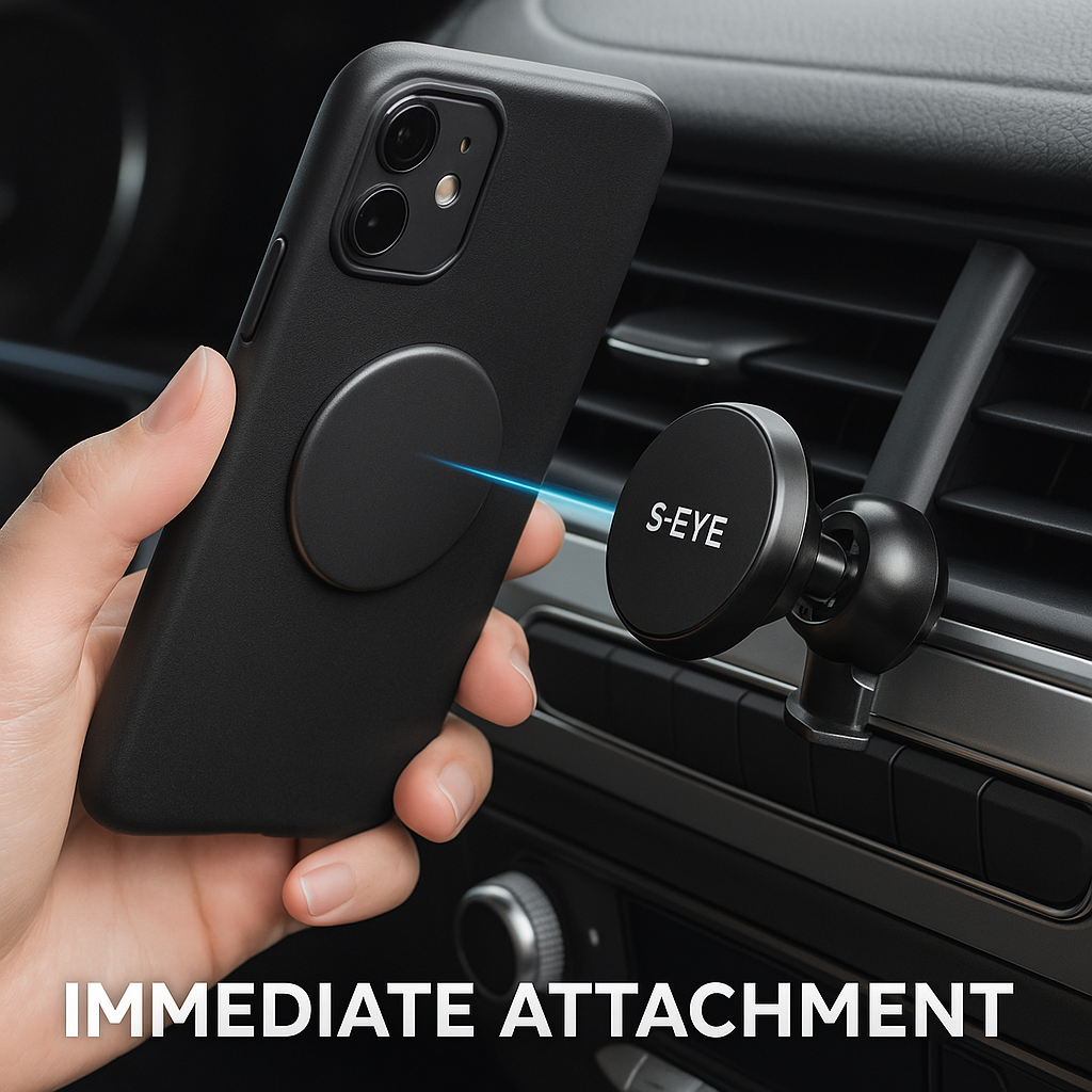 Suport auto magnetic S-Eye pentru telefon, prindere pe grila de ventilatie, rotire 360