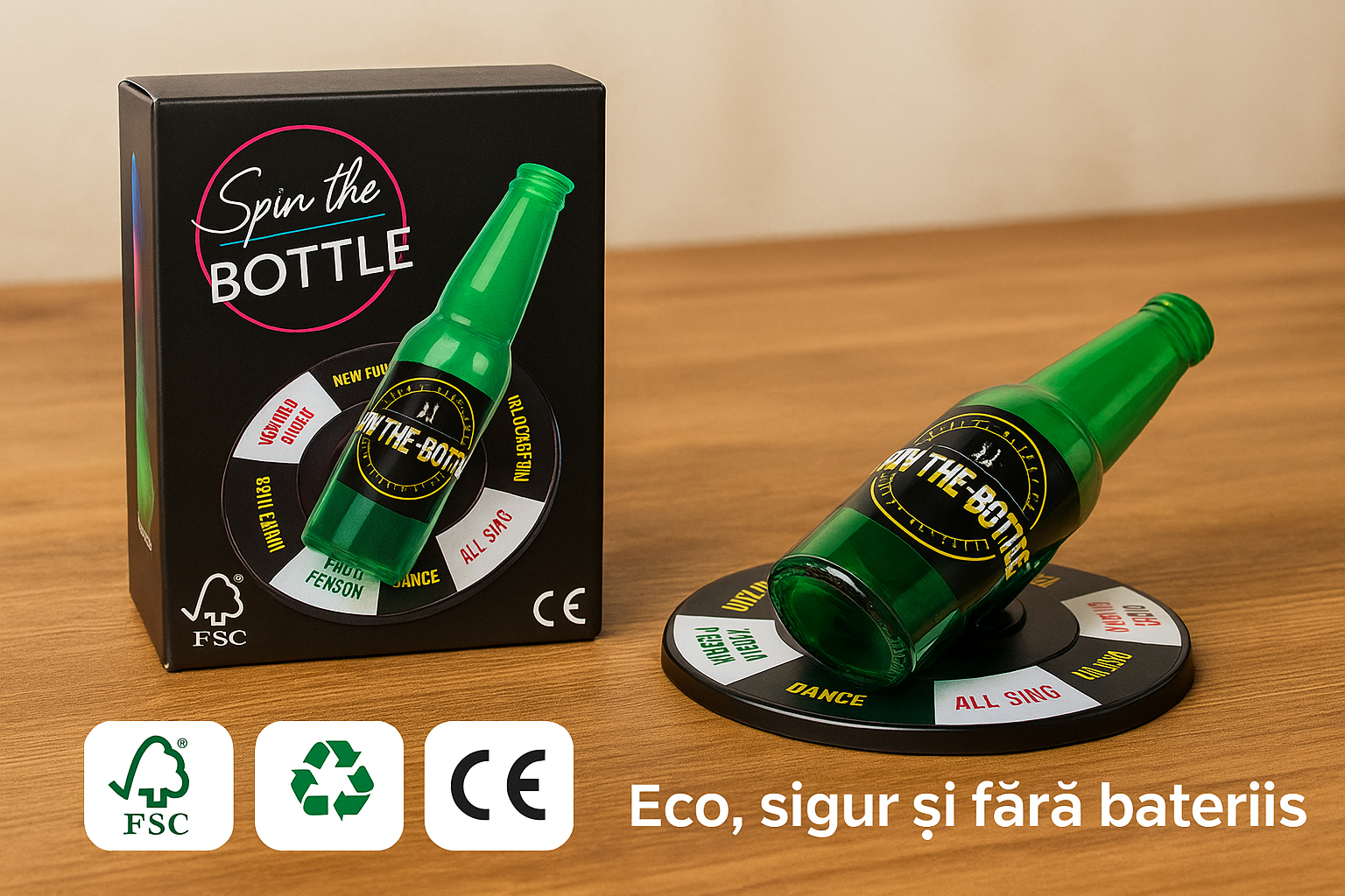 Joc de petrecere s-Eye,  Spin The Bottle SI, „Învârte sticla”, cu provocări amuzante, pentru grupuri de prieteni