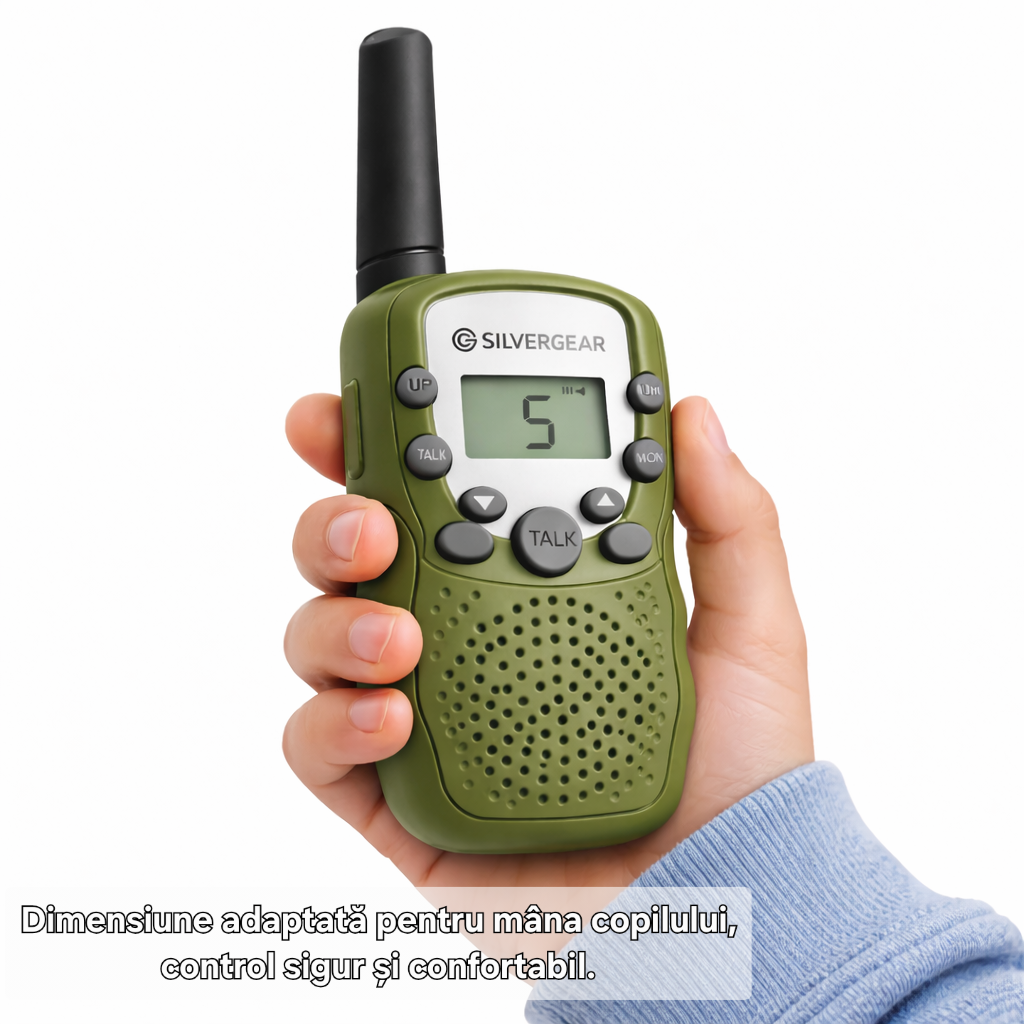 Stație Walkie Talkie copii S Eye set 2 bucăți cu lanternă LED și rază până la 3 km