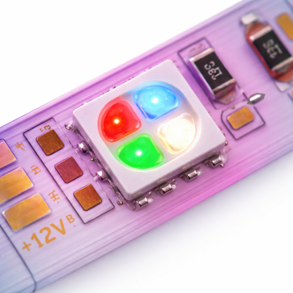 Banda LED 3m Grundig RGB + Alb Reglabil, 270 LED-uri SMD 5050, 600lm, 12 Culori, 4 Moduri, Functie Muzica, Telecomanda si Adaptor 12V Incluse