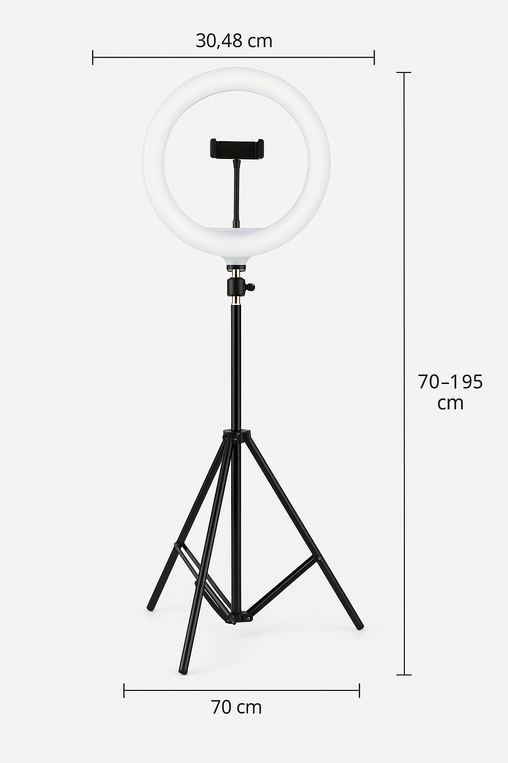 Lampa Selfie XXL 140 LED, Lumina Rece-Calda-Neutra, Stativ Metalic Reglabil, USB