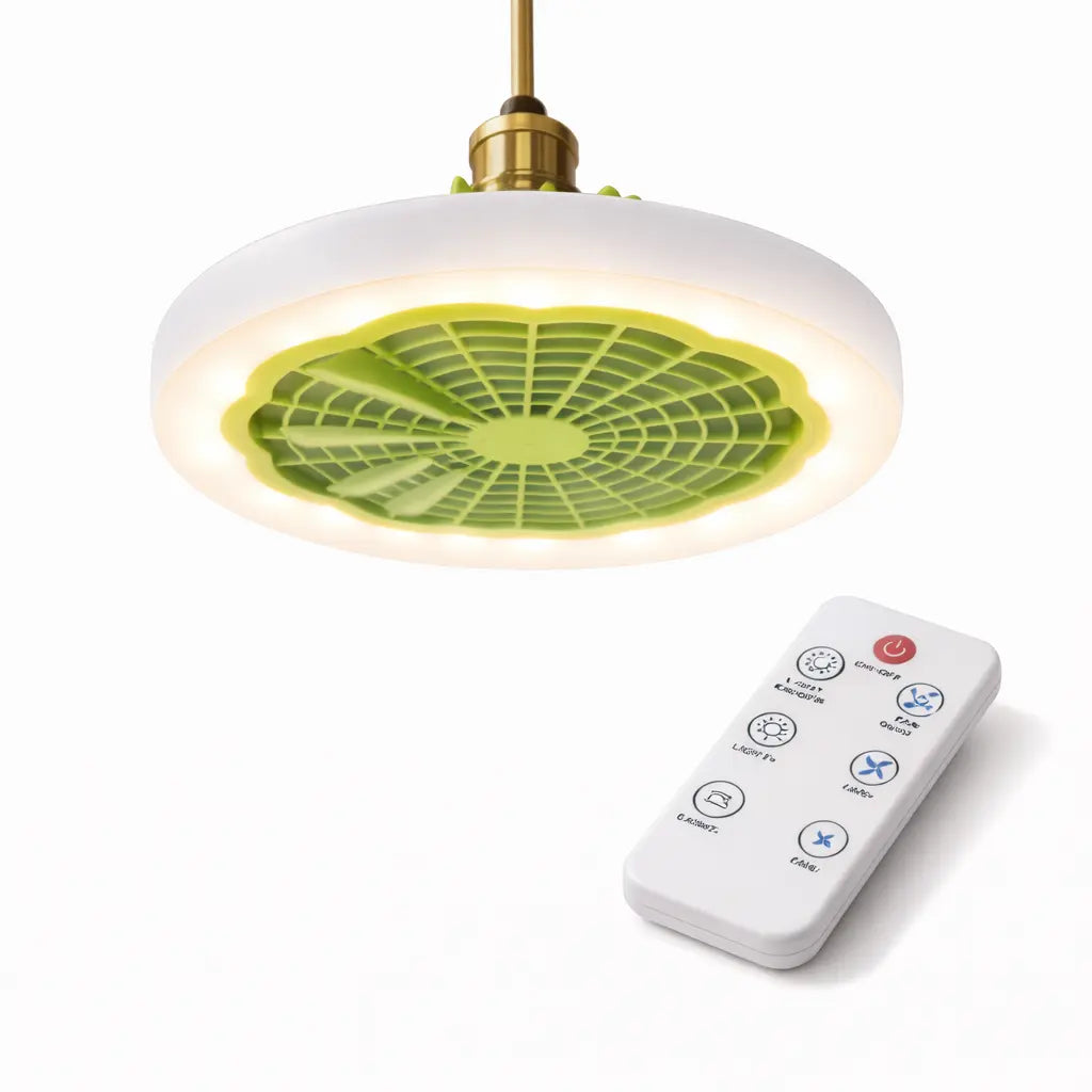 Lampă LED Smart cu ventilator integrat 30 W, dulie E27, telecomandă inclusă