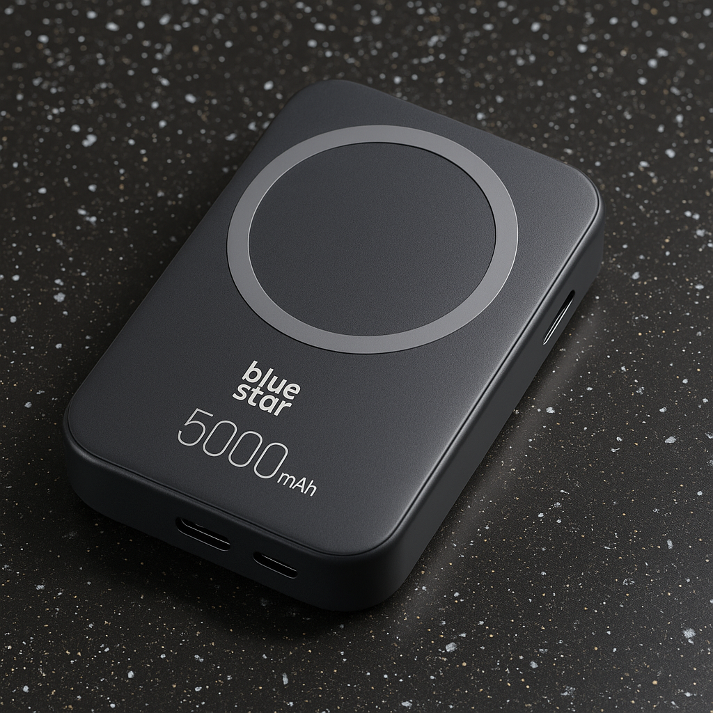 Baterie externa, Powerbank Magnetic s-Eye 5000 mAh cu Suport MagSafe si Stand Integrat – Incarcare Rapida USB-C & Wireless