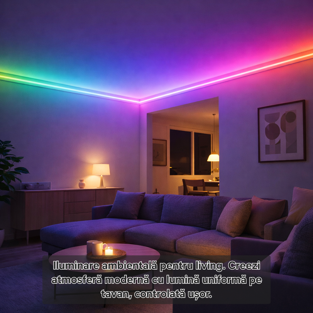 Bandă LED S Eye RGBIC 30 m, iluminare ambientală multicolor, alb reglabil 2700K 6500K, telecomandă inclusă