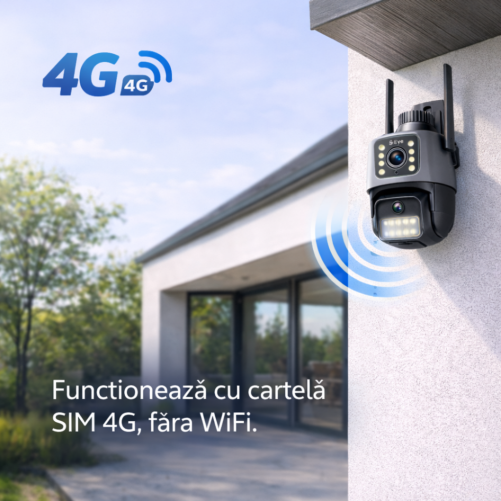 Cameră supraveghere S-Eye WiFi PTZ 6MP, zoom optic 10X, detectare persoane, vedere nocturnă color