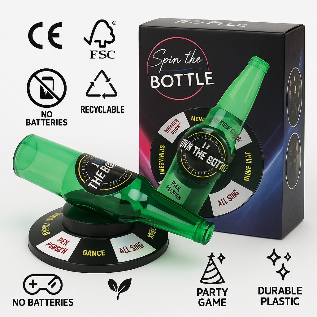 Joc de petrecere s-Eye,  Spin The Bottle SI, „Învârte sticla”, cu provocări amuzante, pentru grupuri de prieteni