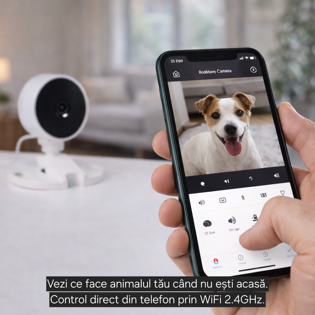 Cameră Supraveghere Interior s-Eye model LSC, Full HD 1080p, WiFi 2.4GHz, Audio Bidirecțional, Night Vision 5m, Unghi 75°, Alb
