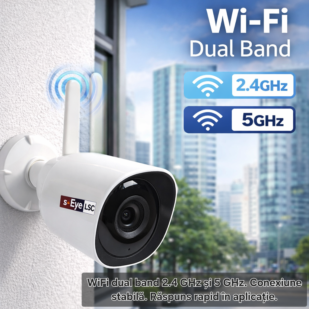 Camera supraveghere s-Eye LSC WiFi exterior 1296p HD detectie miscare sirena