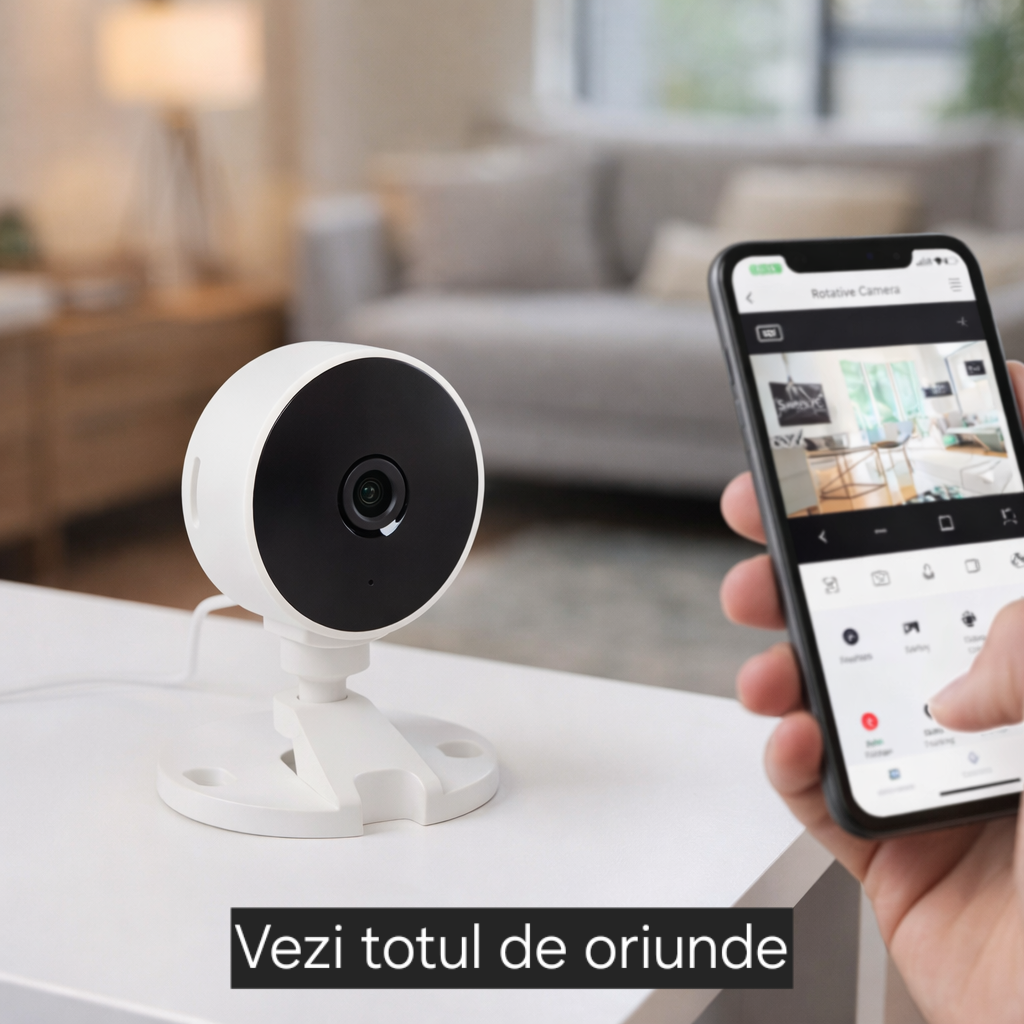 Cameră Supraveghere Interior s-Eye model LSC, Full HD 1080p, WiFi 2.4GHz, Audio Bidirecțional, Night Vision 5m, Unghi 75°, Alb