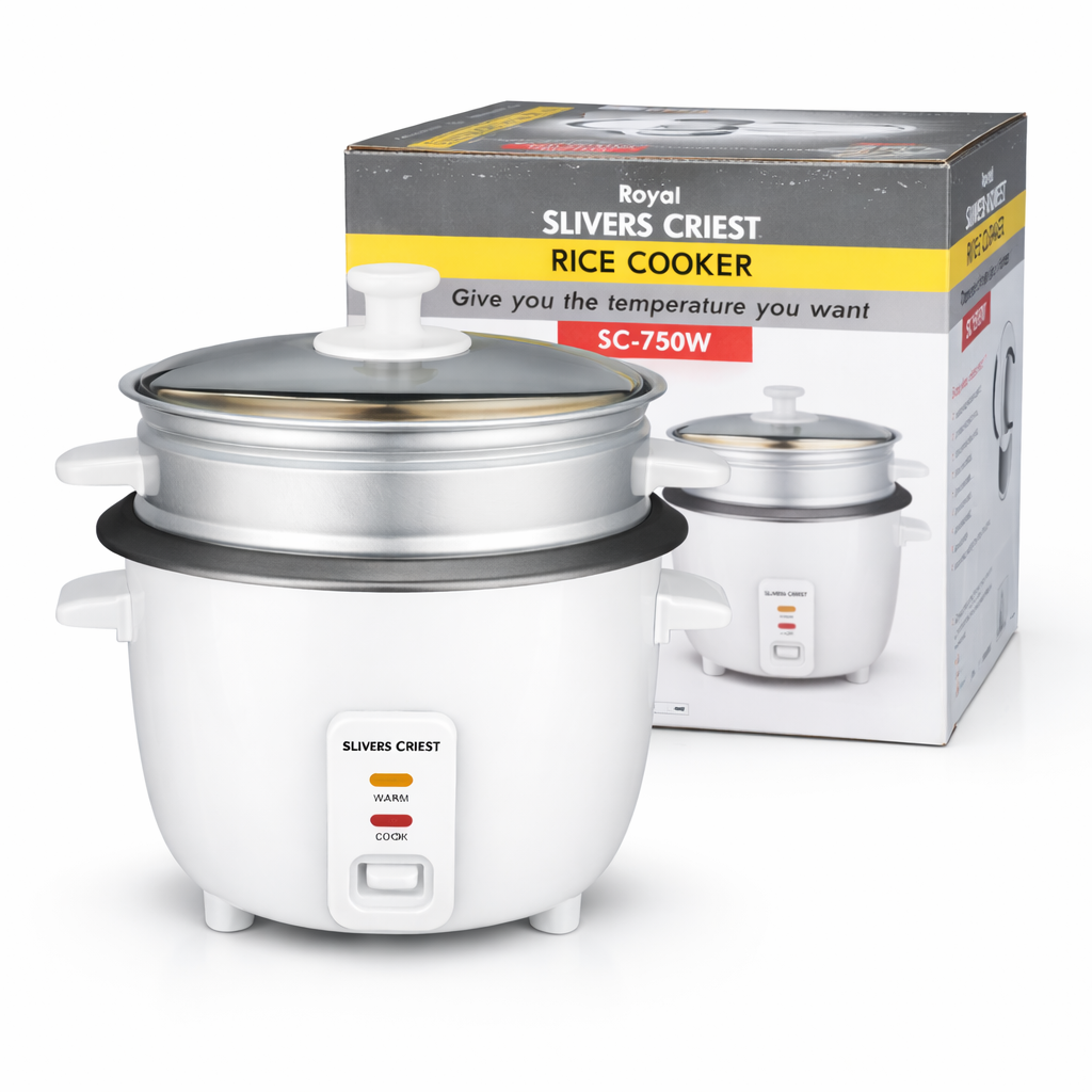 Aparat de gătit orez Royal Slivers Crist SC-750W, 4 L, funcție Warm, vas din aluminiu
