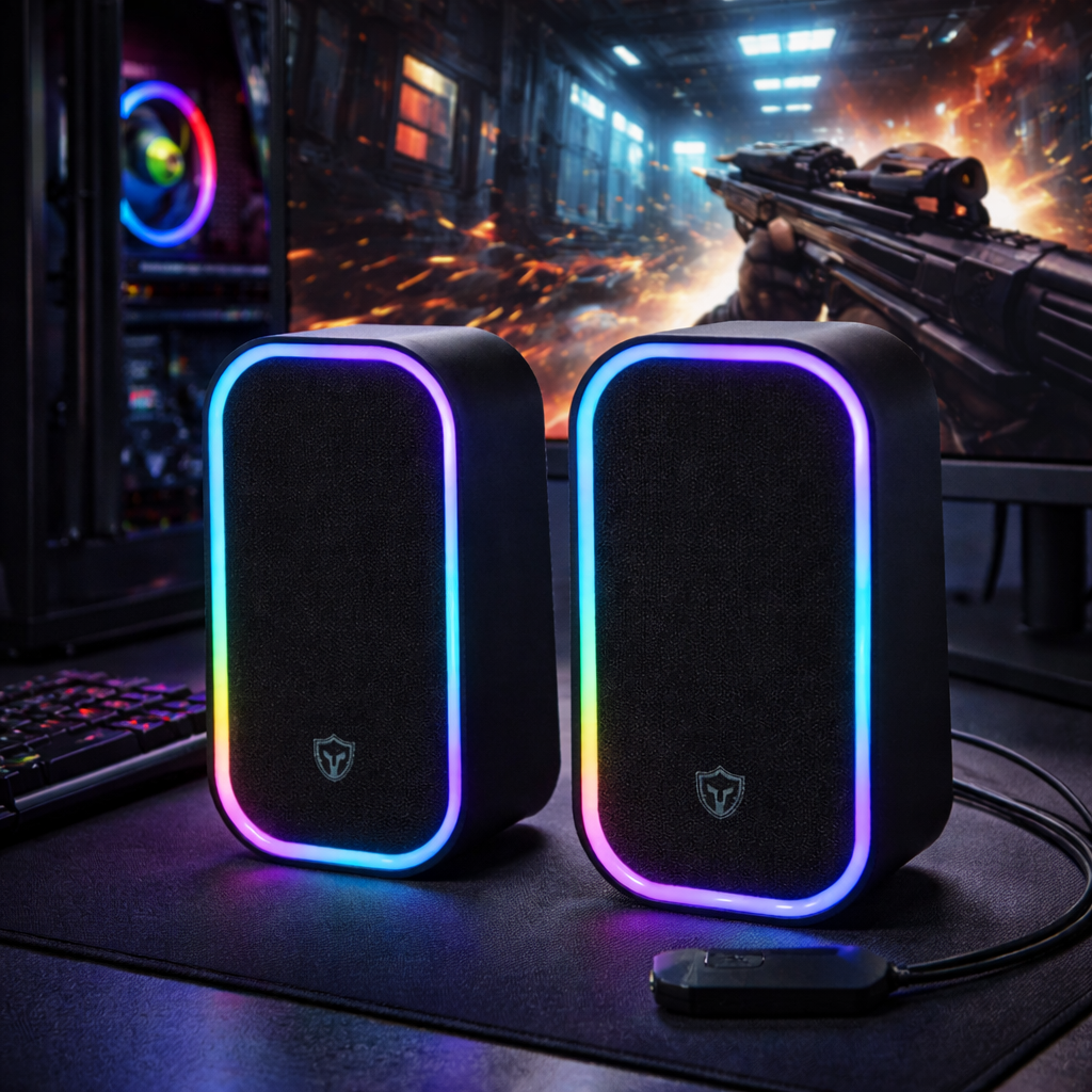 Boxe PC Gaming S Eye Battletron RGB, 10 W RMS, USB, Jack 3.5 mm