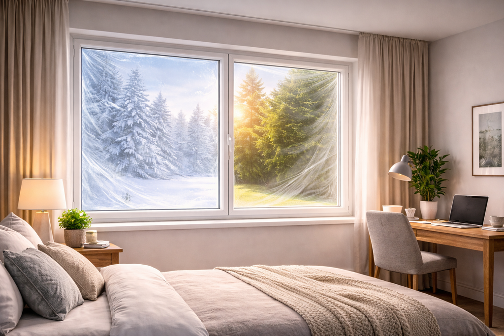 Folie izolatoare ferestre S-Eye 170 x 150 cm pentru reducerea pierderilor de căldură