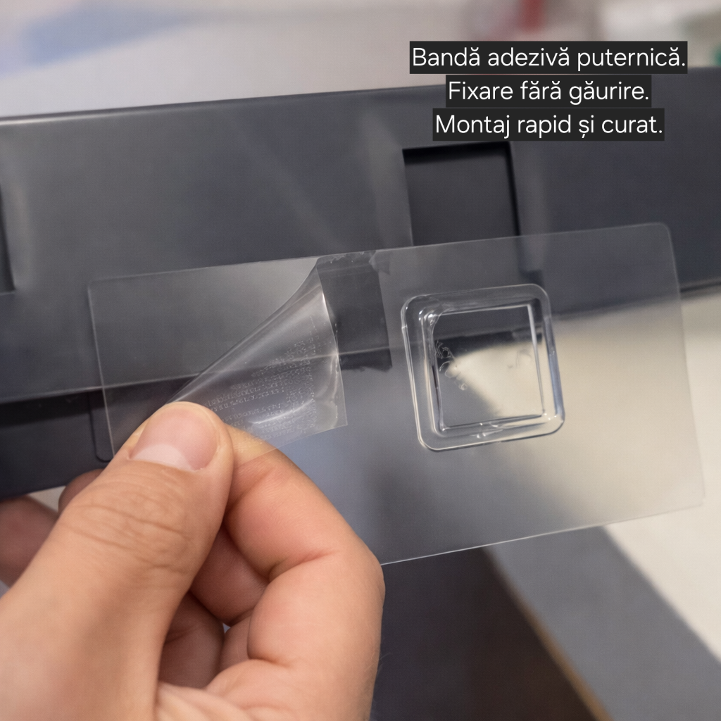 Suport Rotativ Baie S-Eye 360°, Montaj Fara Gaurire, Organizator Cosmetic Rezistent la Umezeala