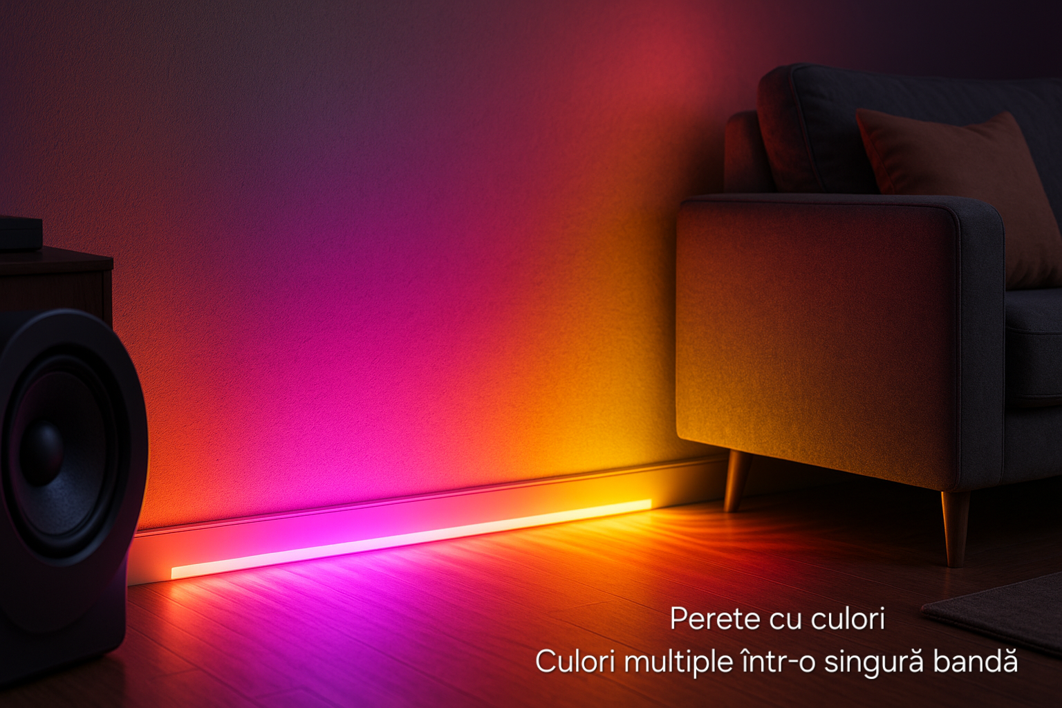 Bandă LED RGBIC s-eye Ultra Thin 5m cu Telecomandă și USB