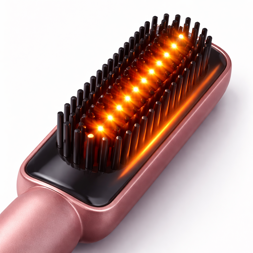 Perie electrică de îndreptat părul 2 în 1, încălzire rapidă, temperatură reglabilă 130–200°C, cablu rotativ 360°