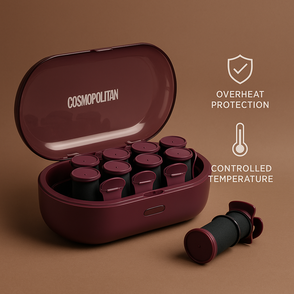 Set bigudiuri termine Cosmopolita s-eye Încălzite 430W cu 10 rol și mănușă anti-căldură