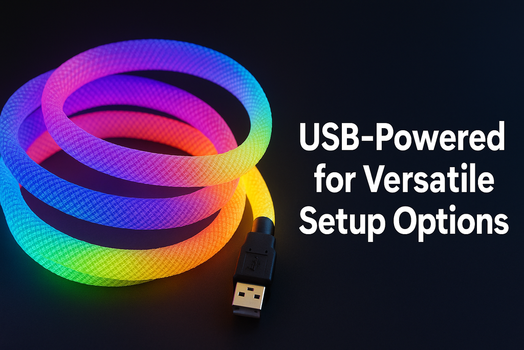 S-Eye Tub luminos RGB 2.5 m cu material textil flexibil si control remote