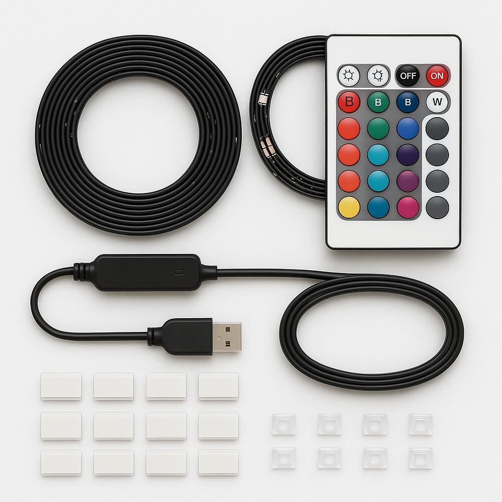 Bandă LED RGBIC s-eye Ultra Thin 5m cu Telecomandă și USB