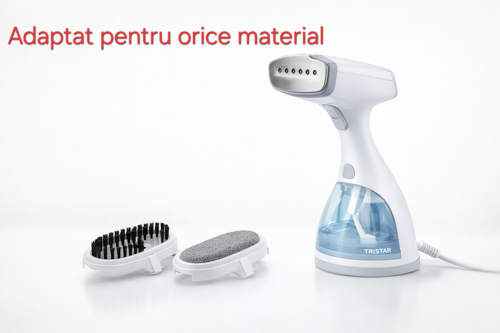 Calcator vertical cu abur s-Eye Tristar 1500W, abur continuu 25 g minut, rezervor 0.3L