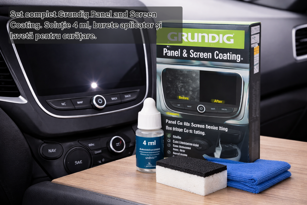 Kit curățare și protecție display auto Grundig cu burete și lavetă