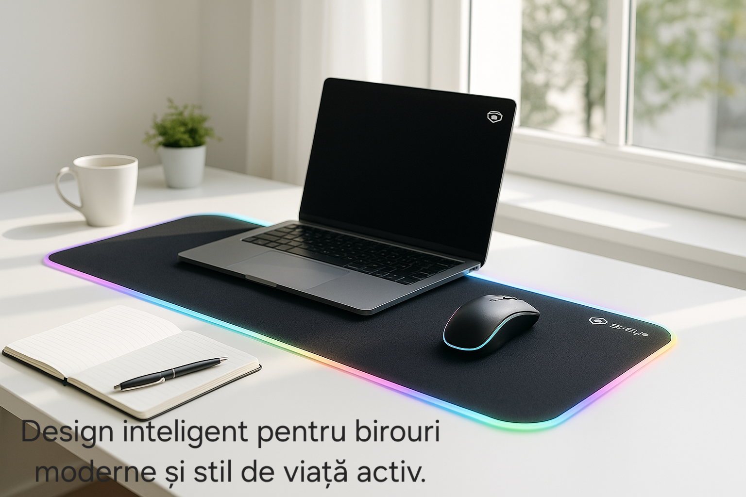 Mouse Pad RGB s-Eye XXL, Control Wi-Fi, Iluminare Inteligentă, 90x30cm