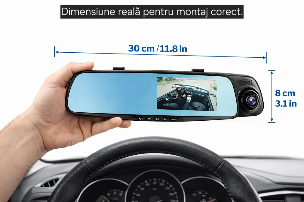 Camera  auto, oglinda DVR s-Eye față spate Full HD 1080p cu cameră marșarier