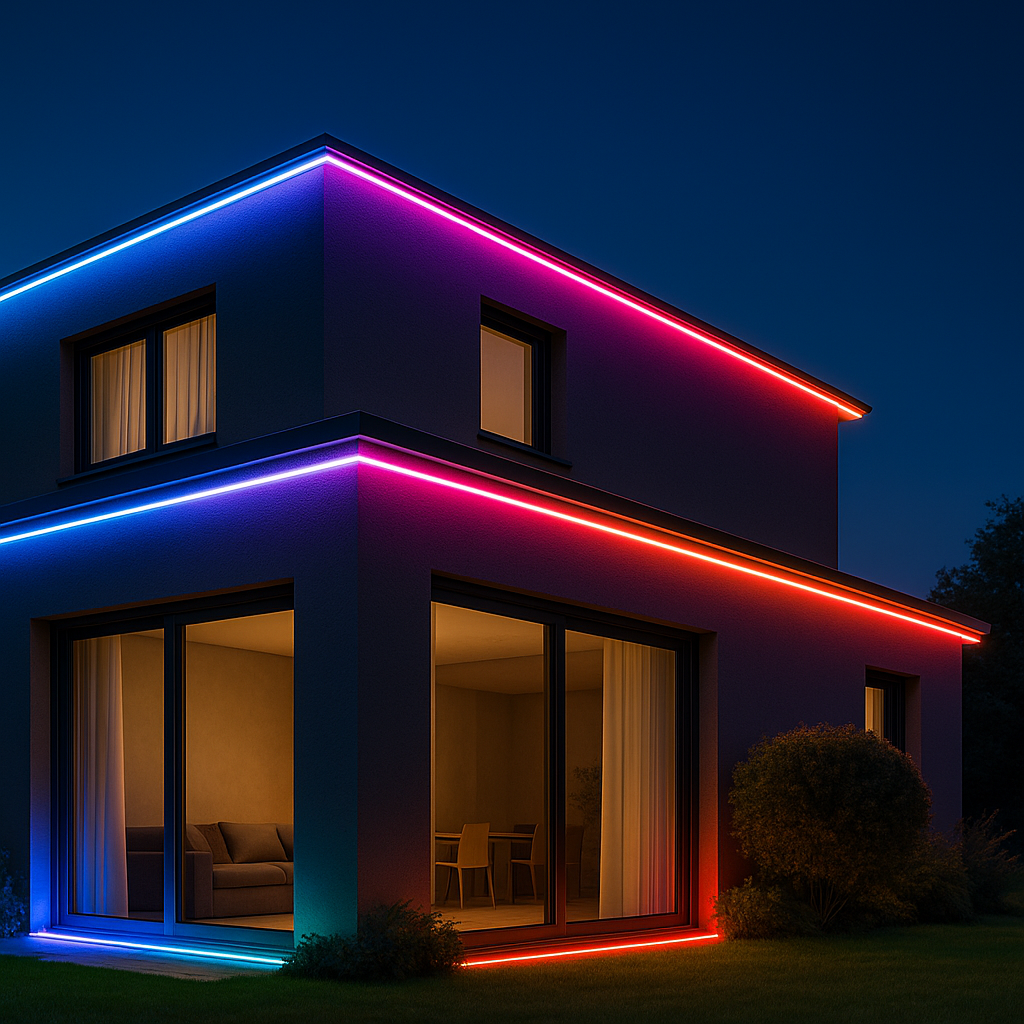 Bandă LED Philips Exterior 5 m RGB 1500 lm cu Telecomandă și Protecție IP44