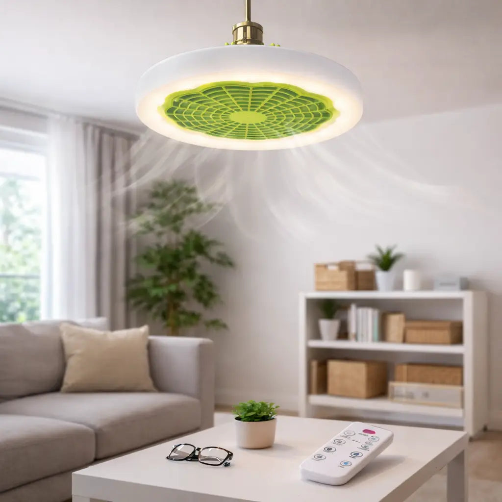 Lampă LED Smart cu ventilator integrat 30 W, dulie E27, telecomandă inclusă