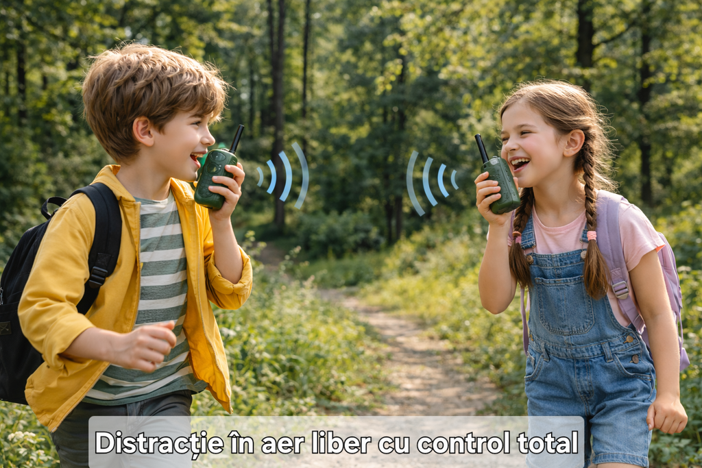 Stație Walkie Talkie copii S Eye set 2 bucăți cu lanternă LED și rază până la 3 km