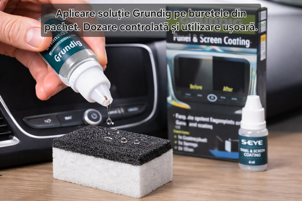 Kit curățare și protecție display auto Grundig cu burete și lavetă