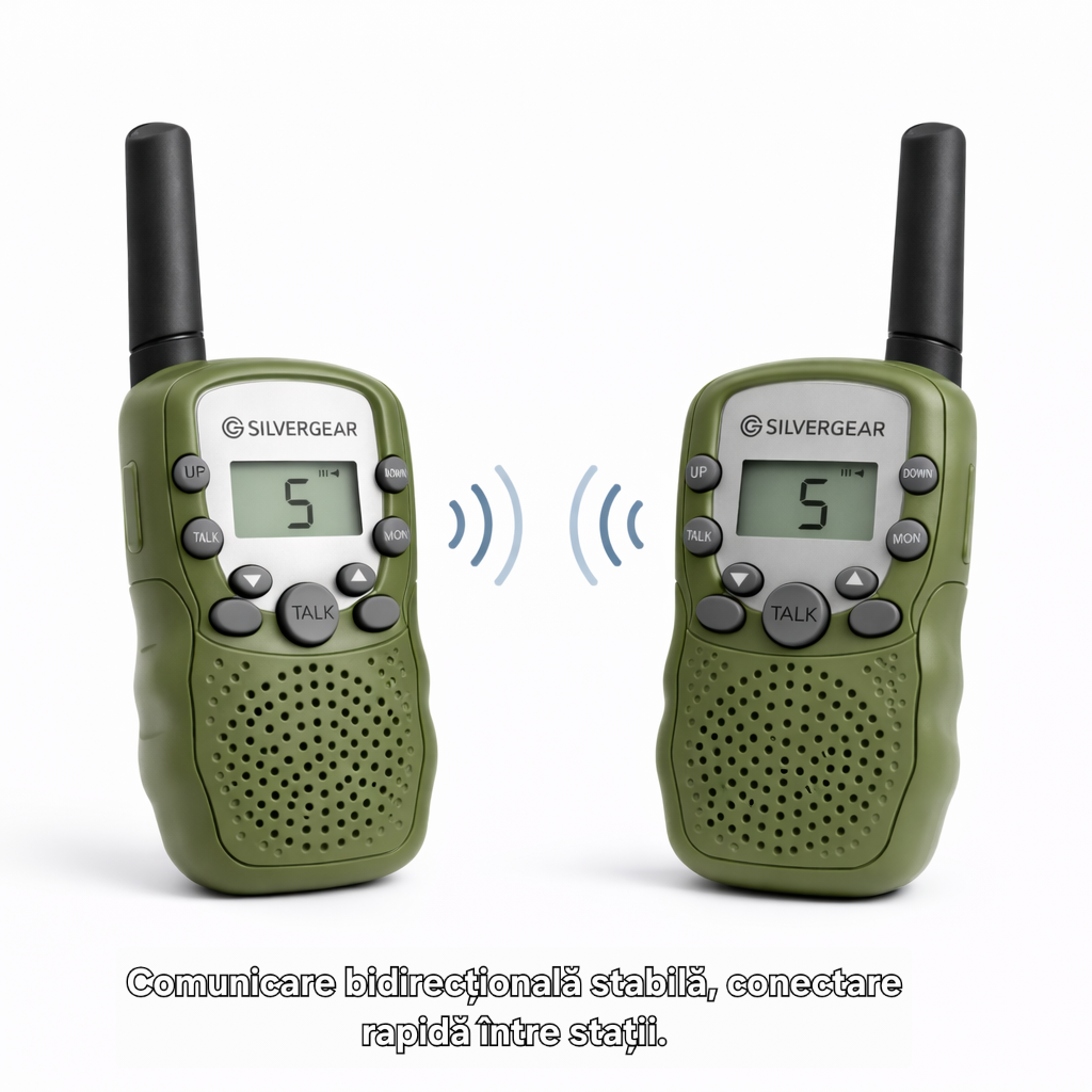 Stație Walkie Talkie copii S Eye set 2 bucăți cu lanternă LED și rază până la 3 km