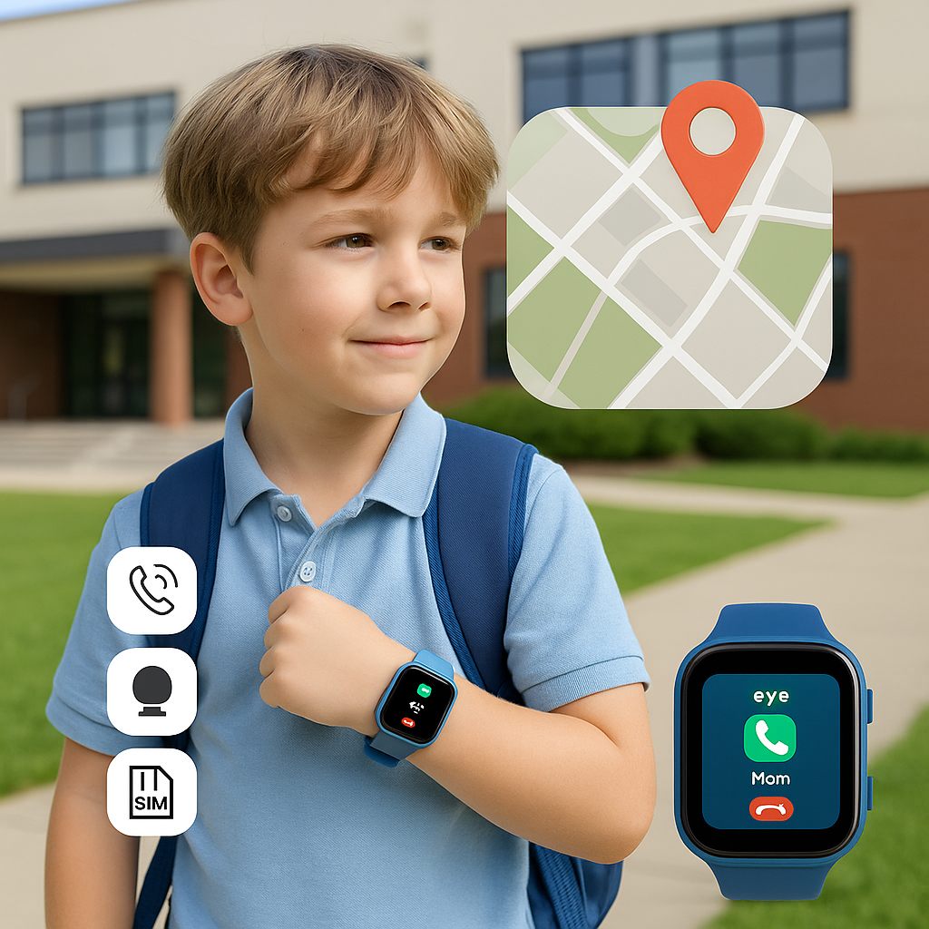Smartwatch s-Eye pentru Copii cu GPS, Apel SIM și Localizare în Timp Real
