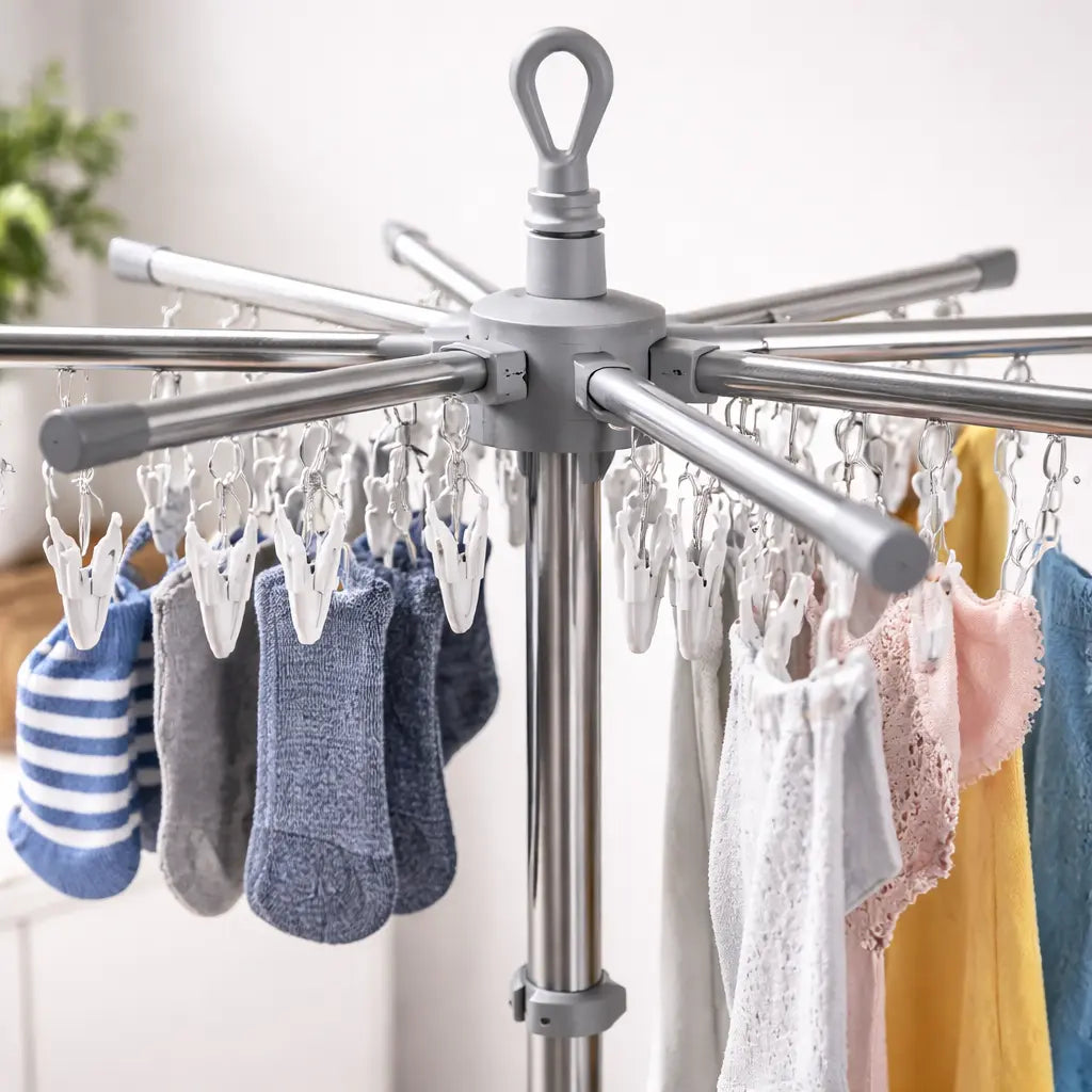 Uscător rufe vertical pliabil 170 cm cu brațe rotative 360° pentru interior și exterior
