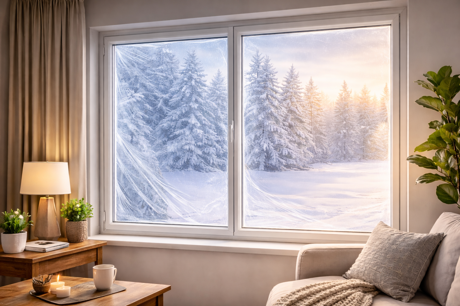 Folie izolatoare ferestre S-Eye 170 x 150 cm pentru reducerea pierderilor de căldură