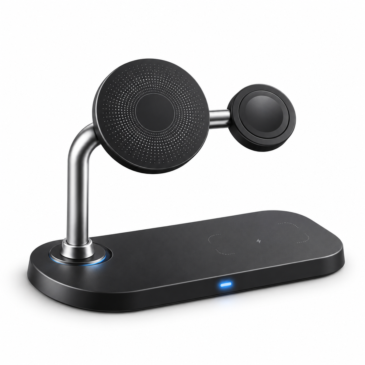 Stație de încărcare wireless Grundig 3 în 1, neagră, fără dispozitive