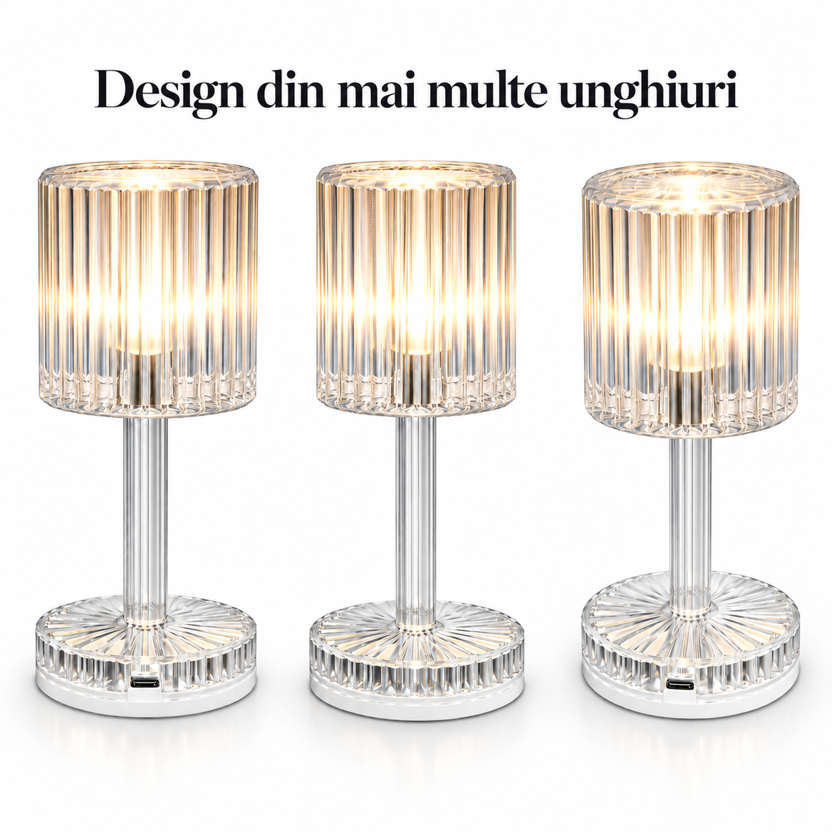 Lampă de masă LED transparentă, 360view