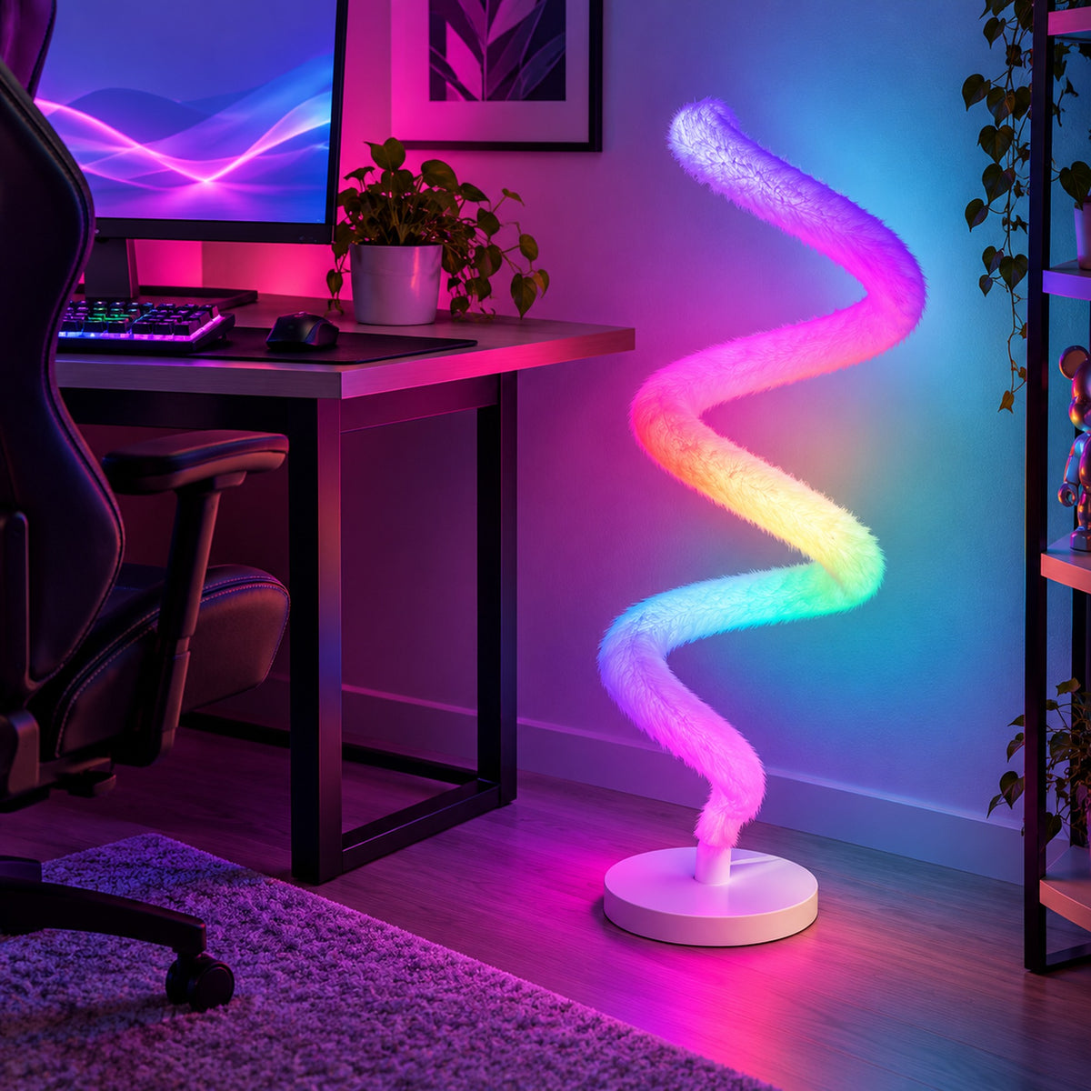 Lampă de podea Fluffy RGBIC, imagine 4