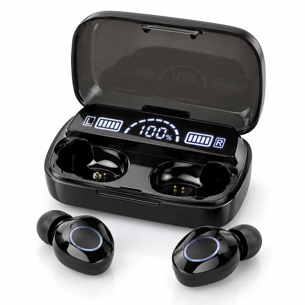 Căști Bluetooth M10 negre, pair