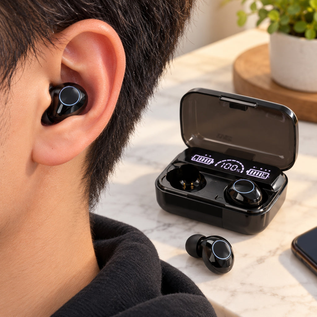Căști Bluetooth M10 negre, in ear