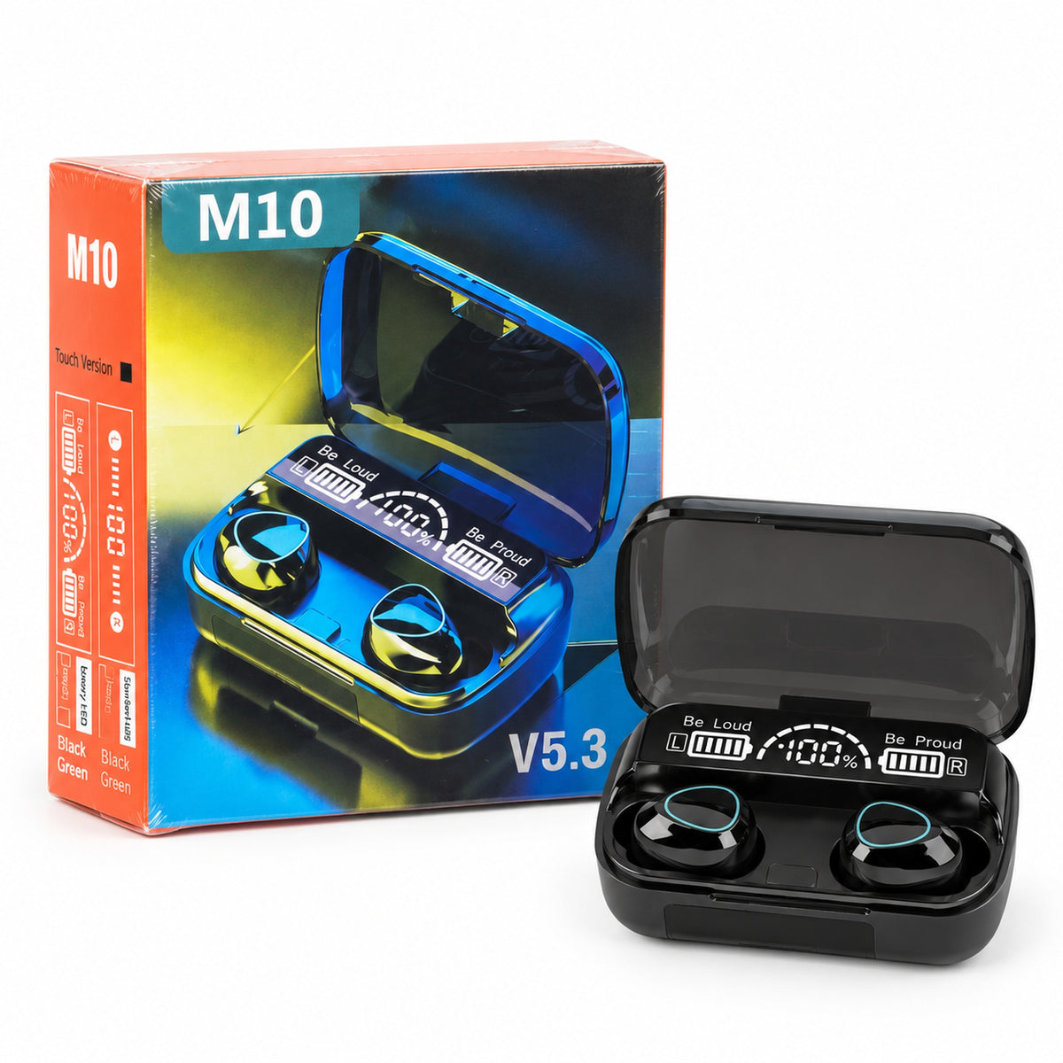 Căști Bluetooth M10 negre, package
