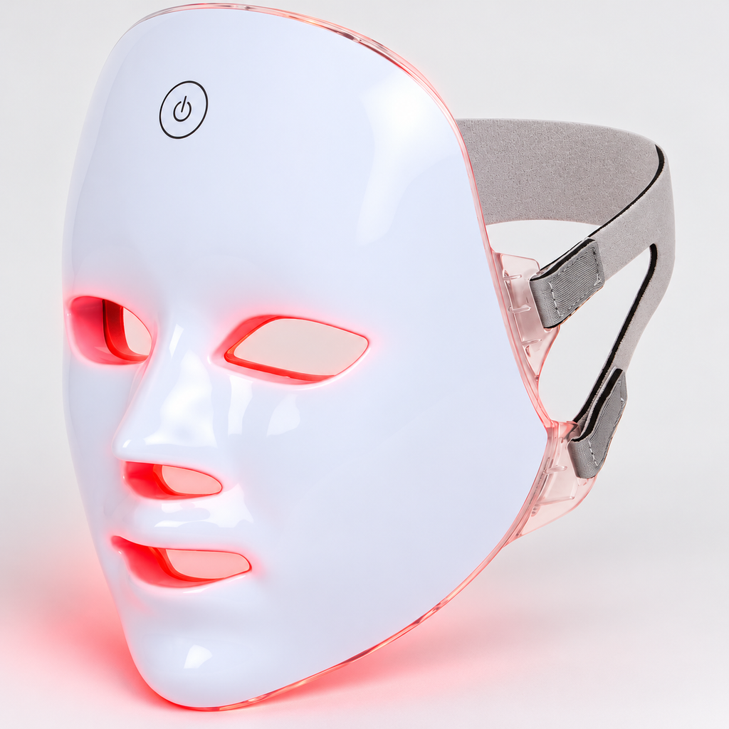 Mască facială LED în modul de lumină roșie