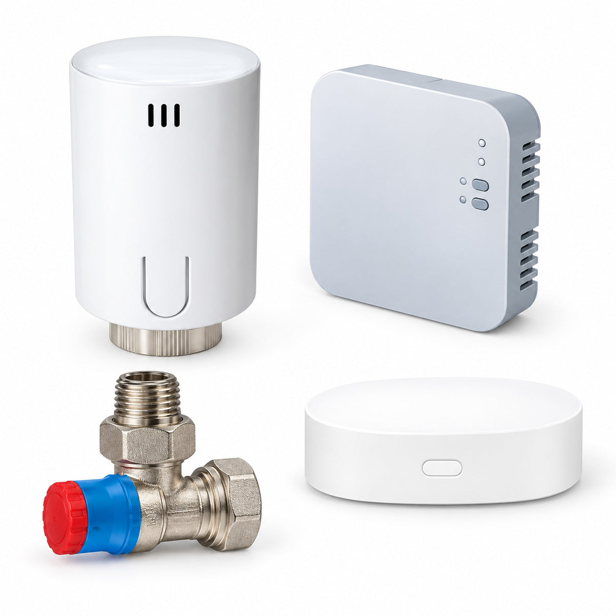 Kit Mentor KTWT1111G complet, cu cap termostatic, receptor, gateway și robinet Giacomini