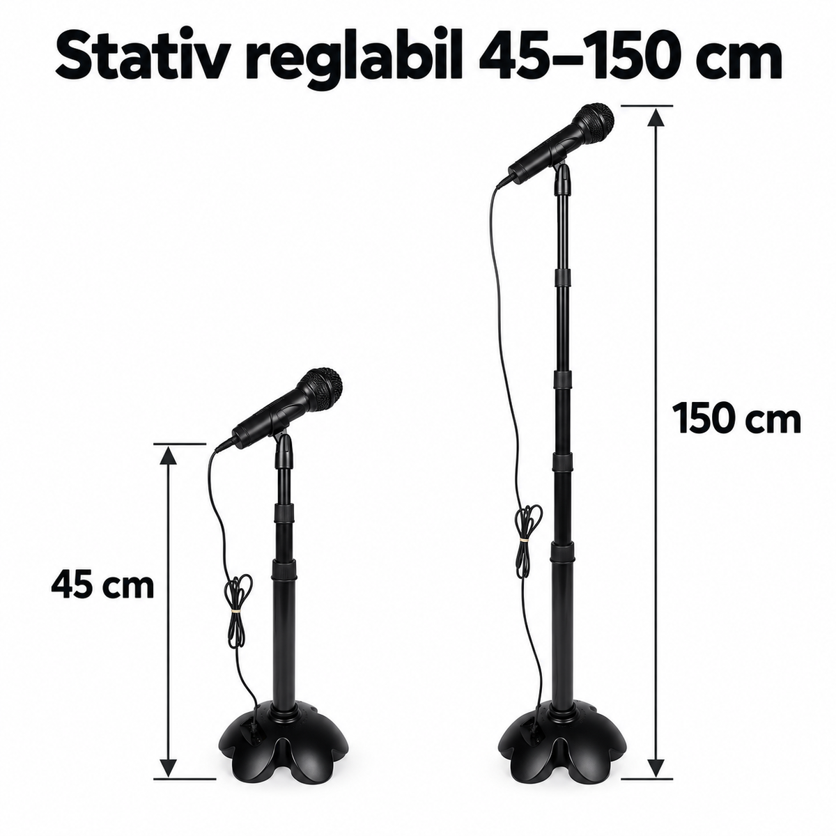 Stativ reglabil pentru microfonul copiilor, de la 45 la 150 cm