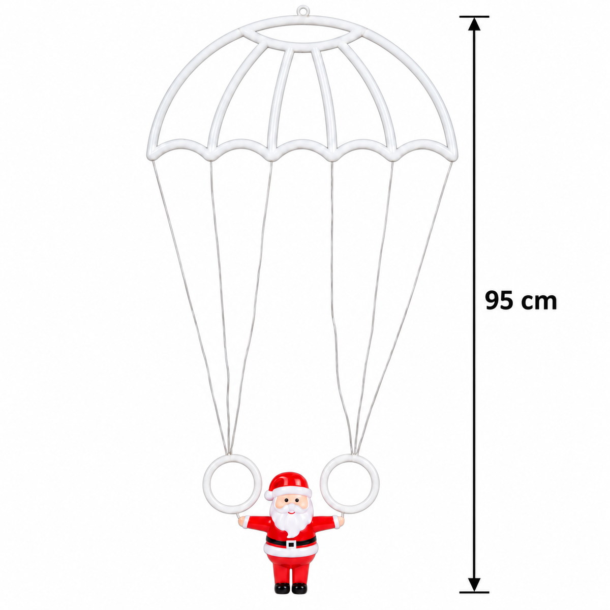 Moș Crăciun cu parașută, înălțime 95 cm