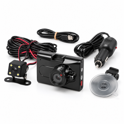 🚗 Cameră de Bord și Cameră de Marșarier Full HD – Față + Spate, Mod Parcare, Night Vision
