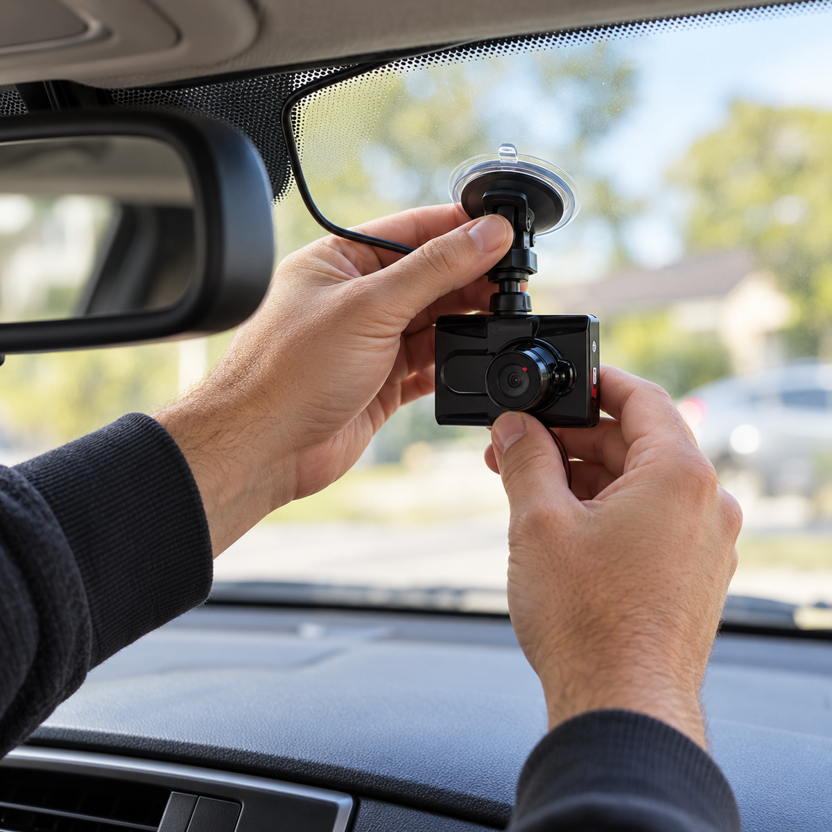 Montarea camerei auto Nor-Tec pe parbriz