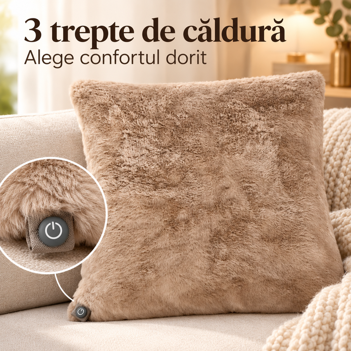 Pernă încălzitoare reîncărcabilă PJØR 55x55 cm – 04-control