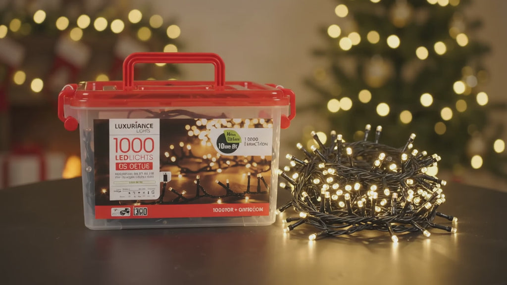 ✨ Cluster Instalație de Crăciun 1000 LED, 20 m, Alb Cald, 8 Moduri, Timer
